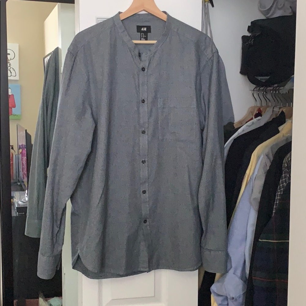 H&M collarless shirt